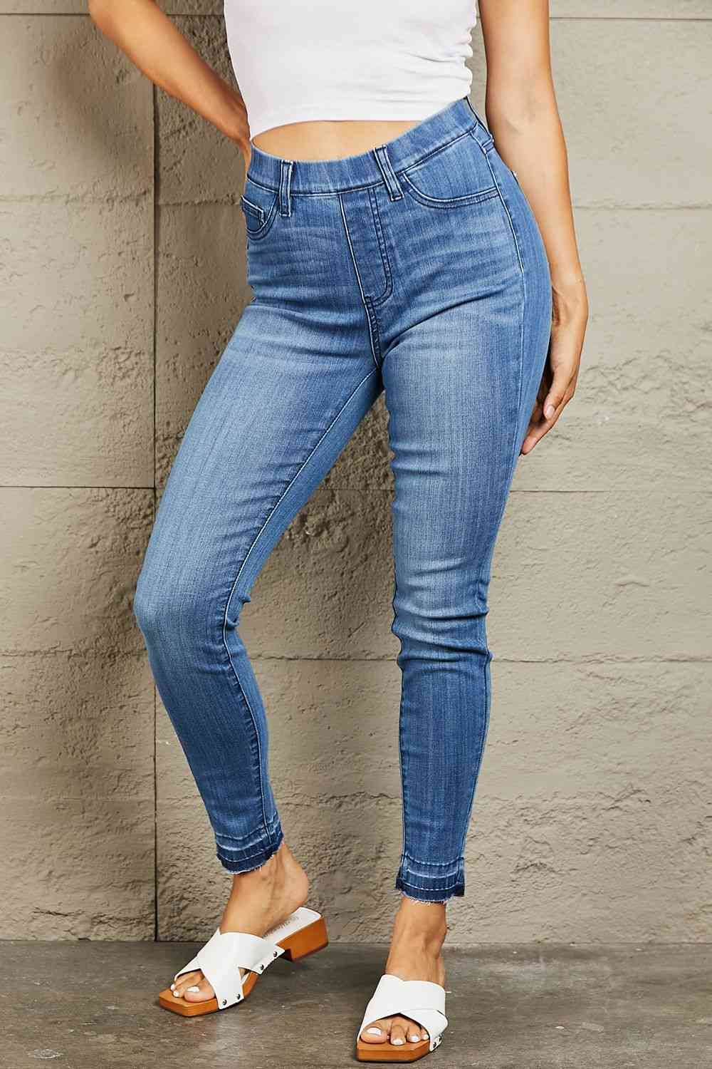 Janavie High Waisted Pull On Skinny Jeans