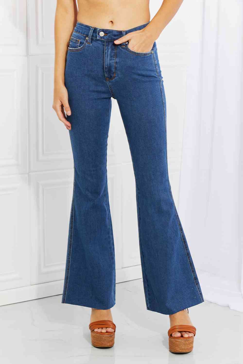 Ava Cool Denim Tummy Control Flare