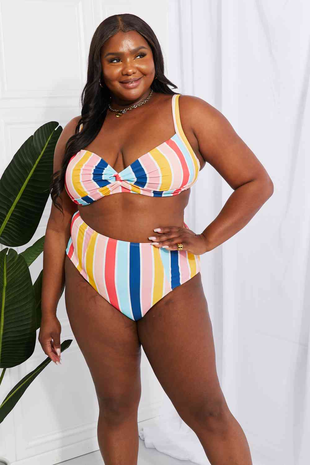 Take A Dip Twist High-Rise Bikini in Stripe