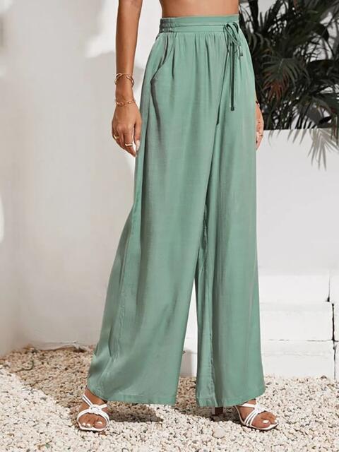 Drawstring Wide Leg Pants