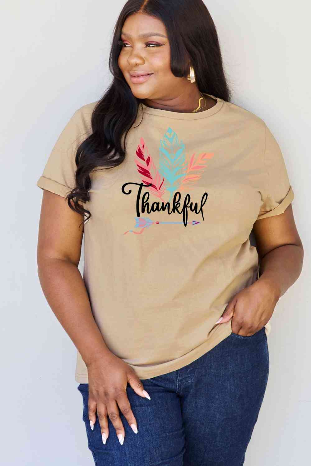 Simply Love Full Size THANKFUL Graphic T-Shirt