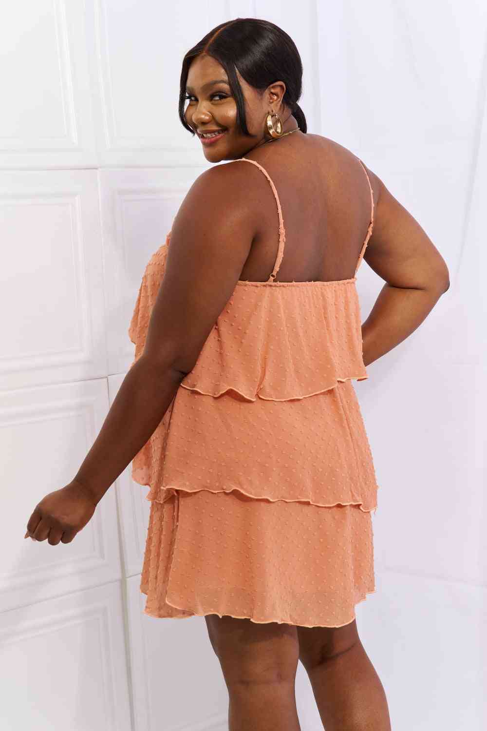 By The River Cascade Ruffle Style Cami Dress in Sherbet