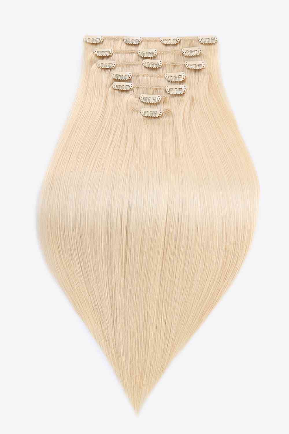 18" 120g Clip-In Hair Extensions Indian Human Hair in Blonde