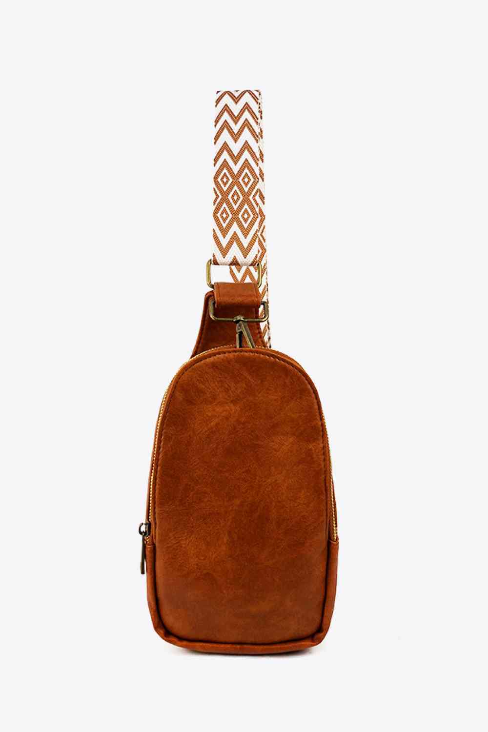 Random Pattern Adjustable Strap PU Leather Sling Bag