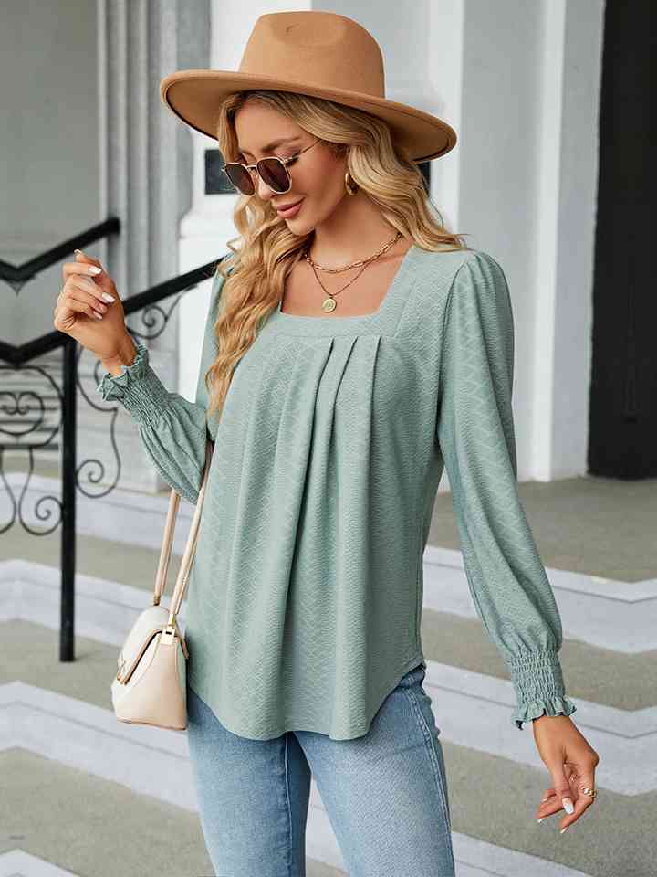 Square Neck Puff Sleeve Blouse