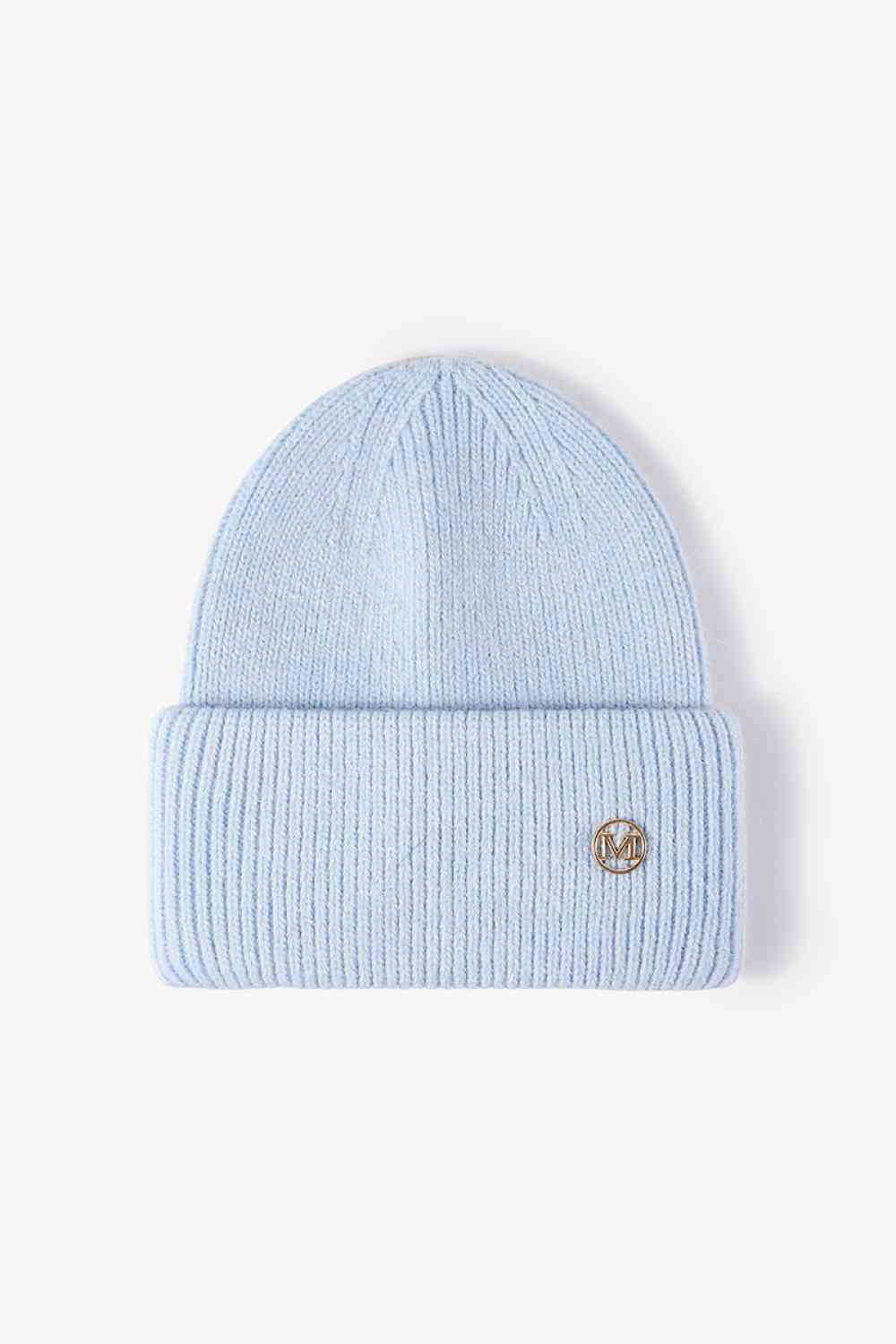 M Rib-Knit Cuff Beanie