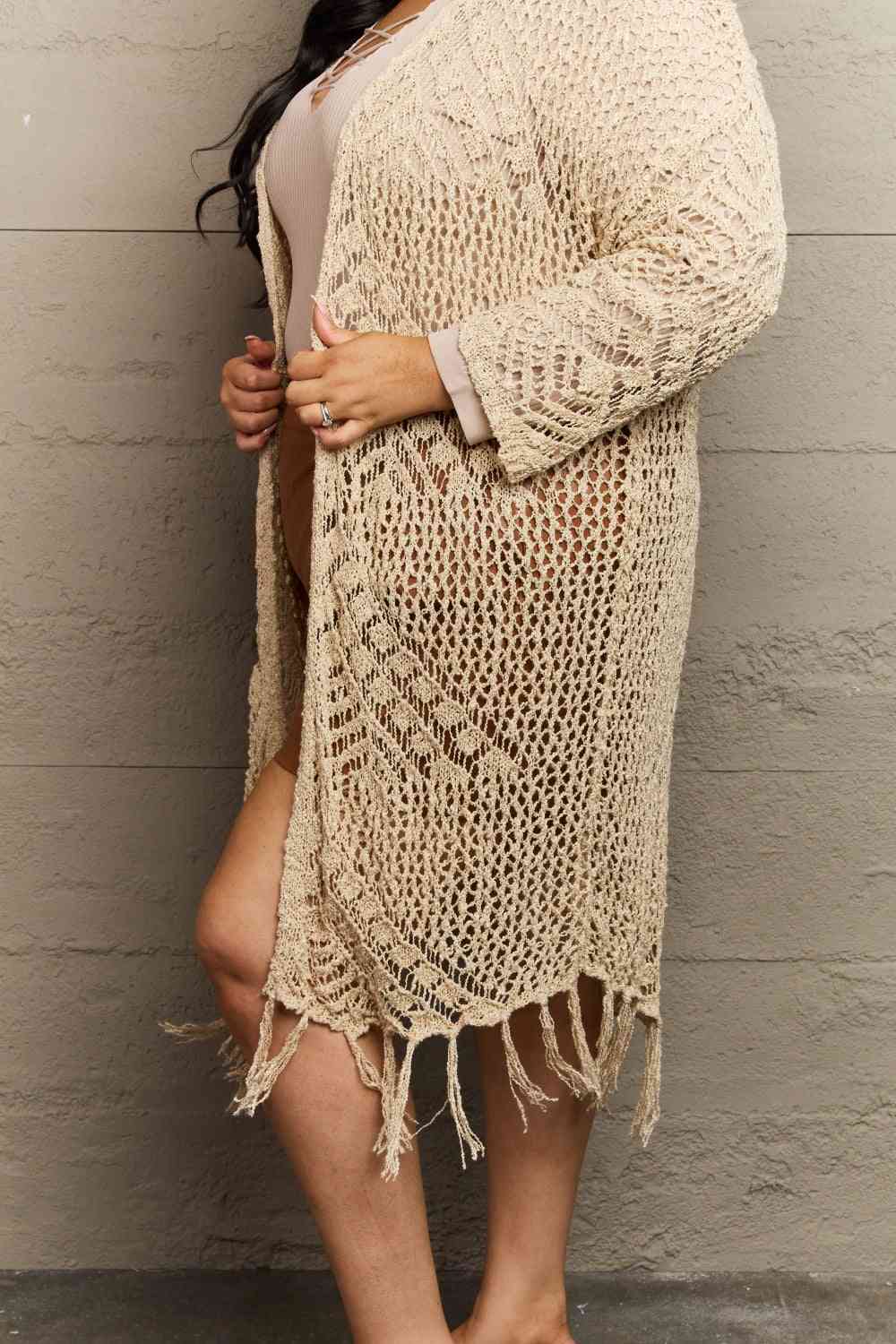 Boho Chic Western Knit Fringe Cardigan