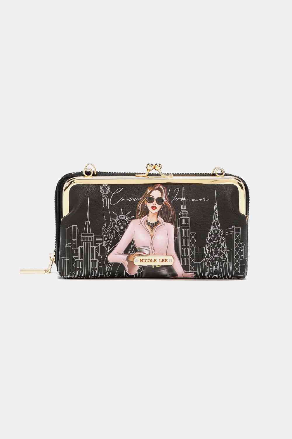 Signature Kiss Lock Crossbody Wallet