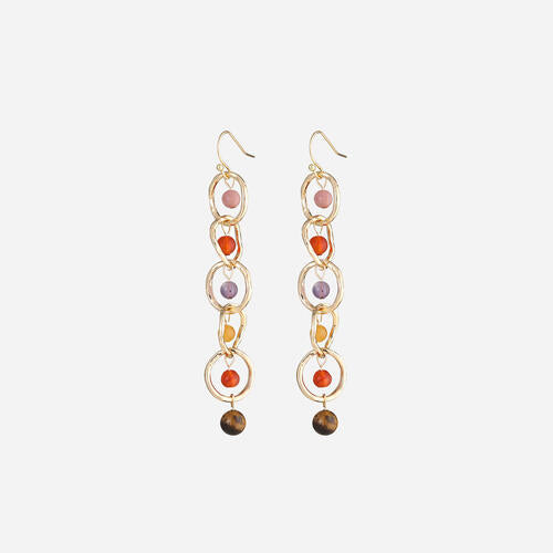 Beaded Alloy Dangle Earrings