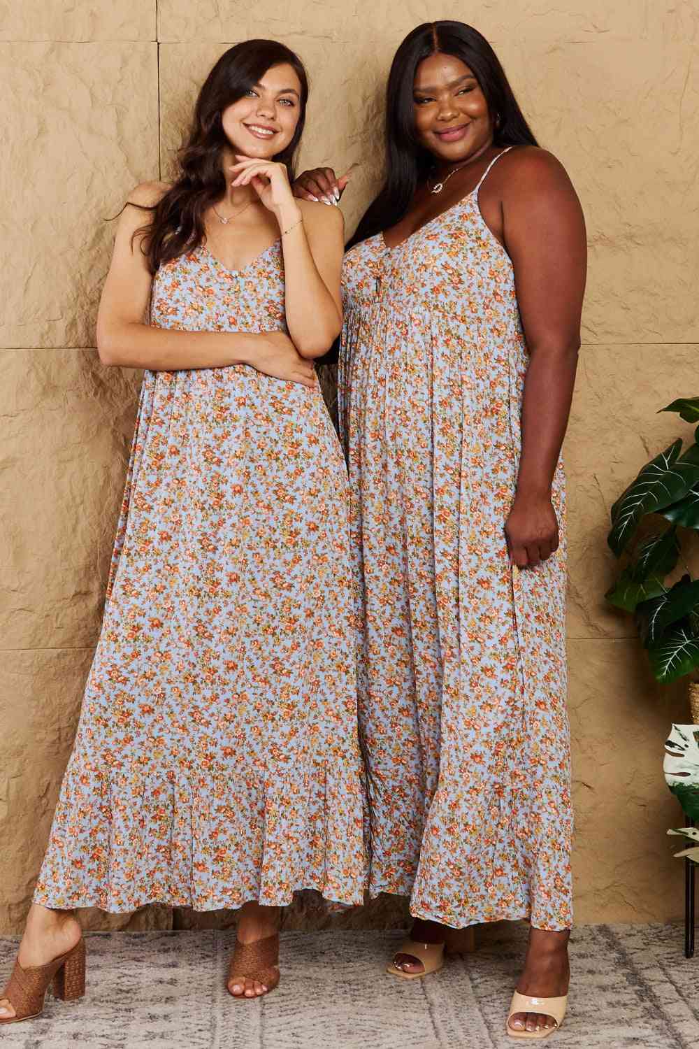 Take Your Chances Floral Halter Neck Maxi Dress