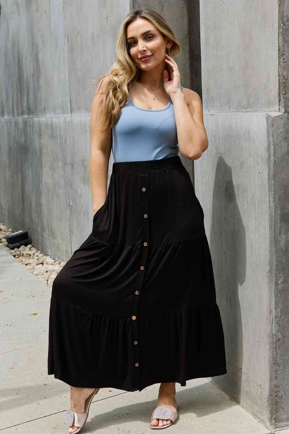 So Easy Solid Maxi Skirt