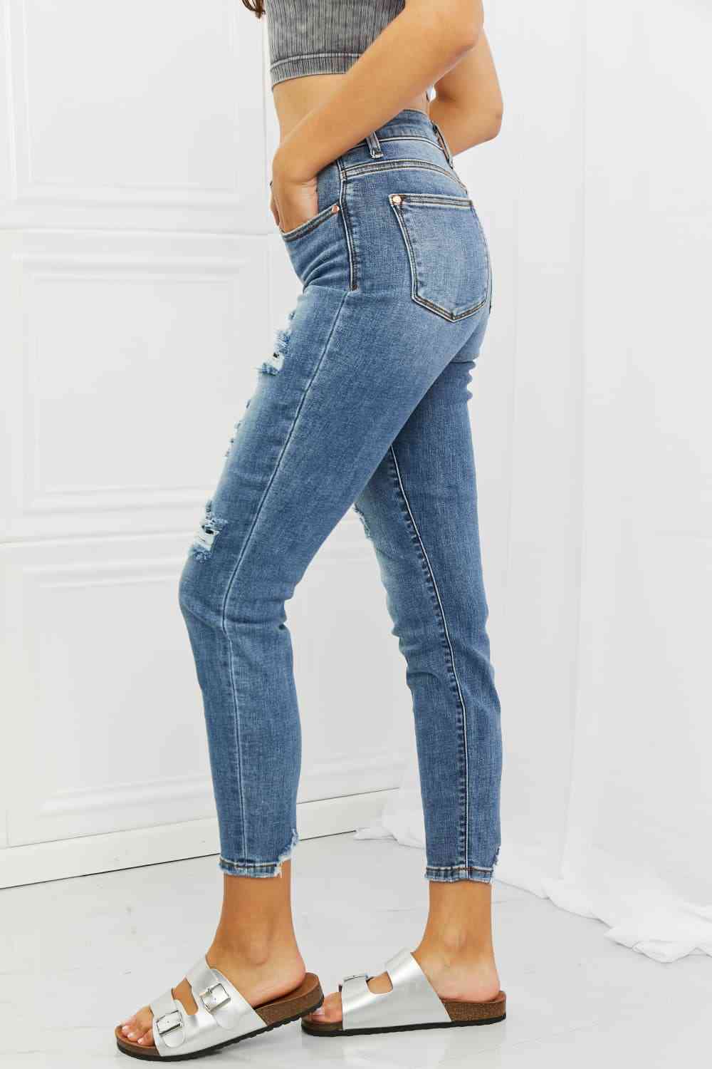 Dahlia Distressed Patch Jeans