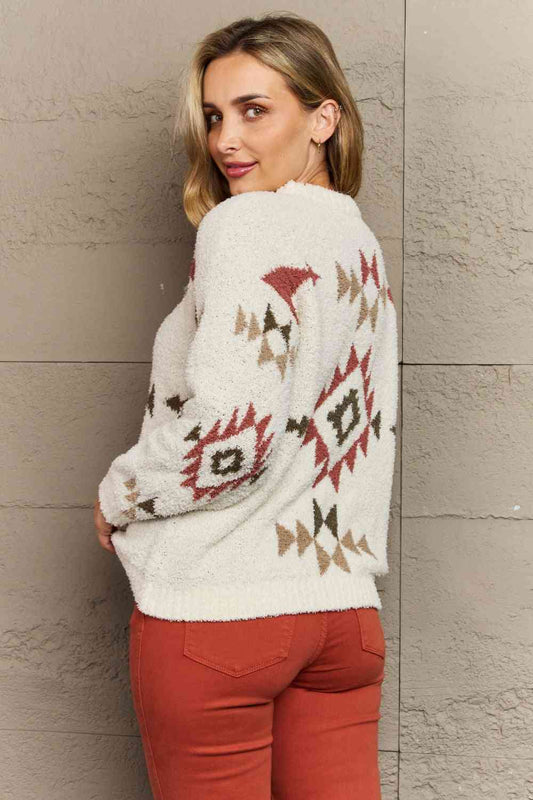 Cozy Sunday Aztec Fuzzy Sweater