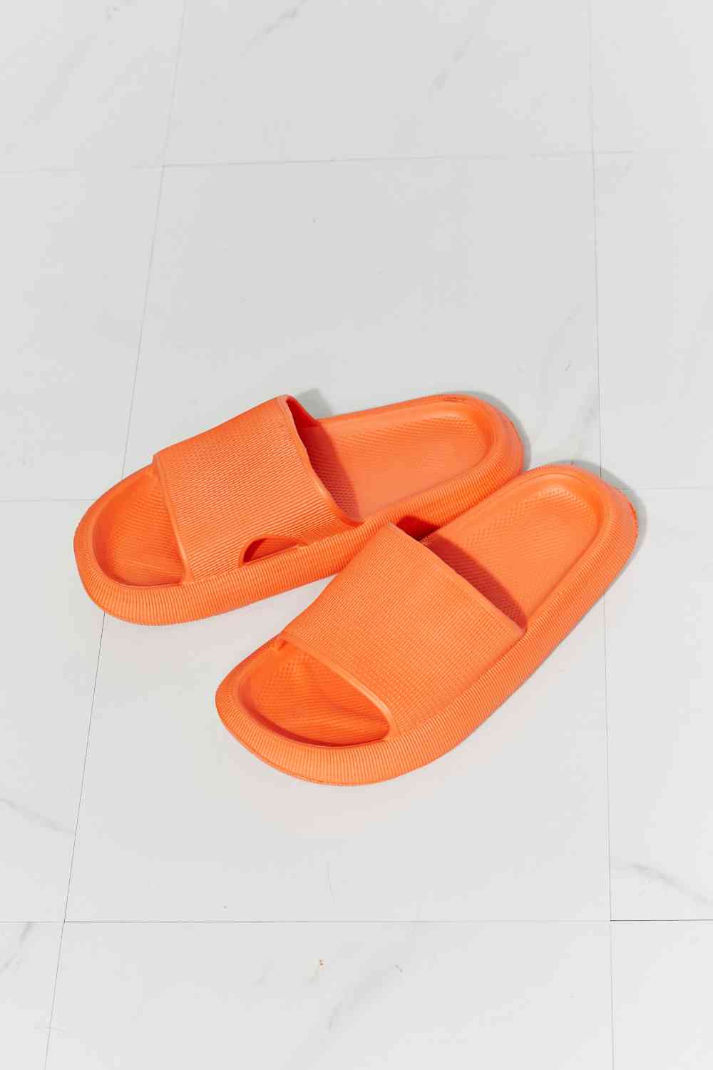 Arms Around Me Open Toe Slide in Orange