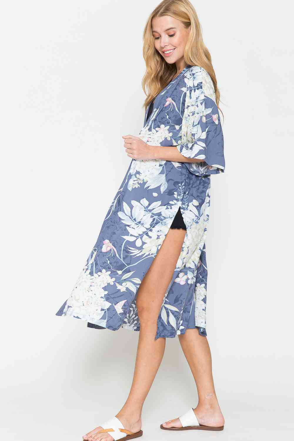 Botanical Print Split Cover Up