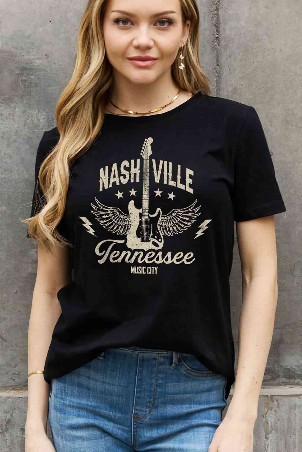 Simply Love Simply Love Full Size NASHVILLE TENNESSEE MUSIC CITY Graphic Cotton Tee