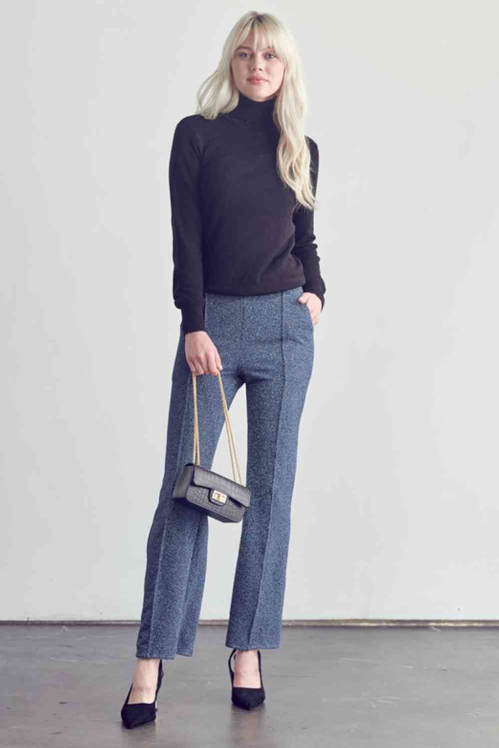 Center Seam Straight Leg Pants in Denim