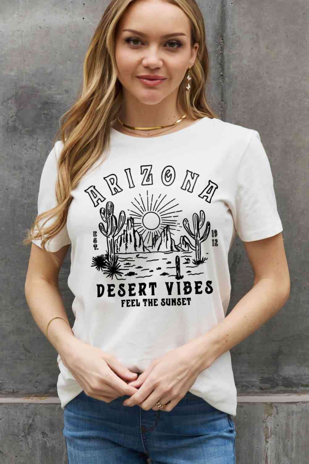 Simply Love Simply Love Full Size ARIZONA DESERT VIBES FEEL THE SUNSET Graphic Cotton Tee