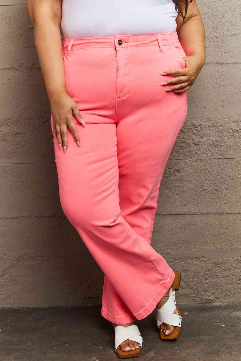 Kenya High Waist Side Twill Straight Jeans