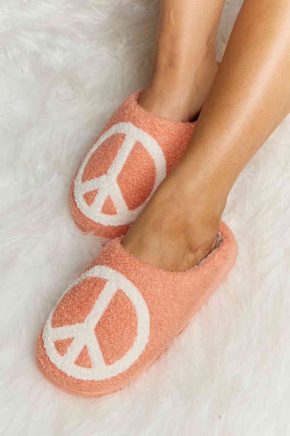 Printed Plush Slide Slippers