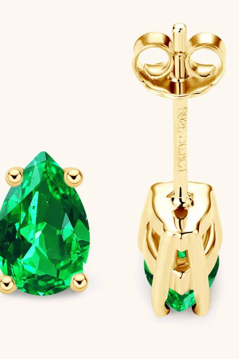 Lab-Grown Emerald Stud Earrings