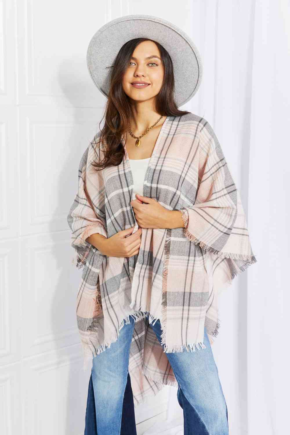 Punch of Plaid Lightweight Poncho