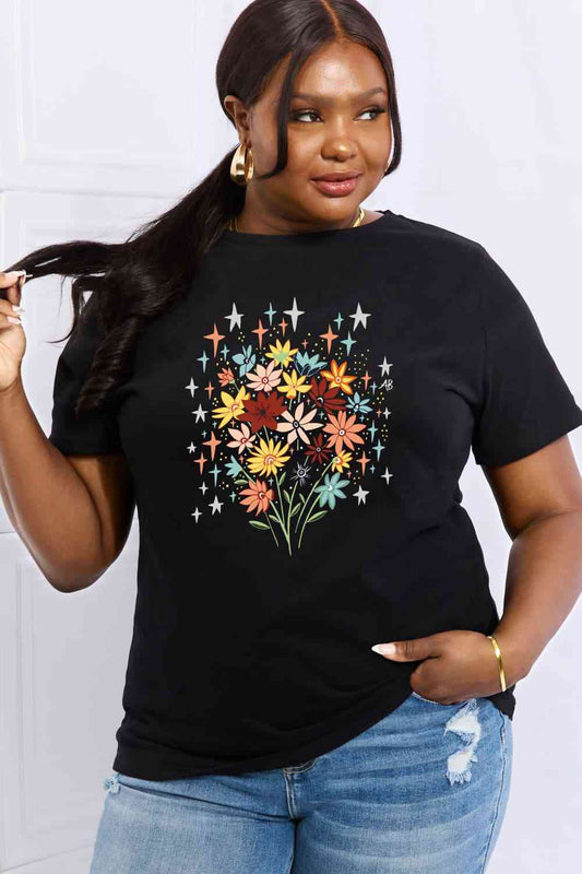 Simply Love Full Size Floral Graphic Cotton Tee