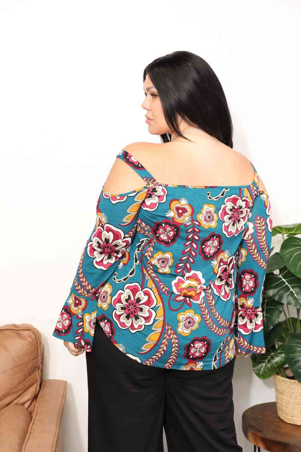 Floral Cold Shoulder Blouse