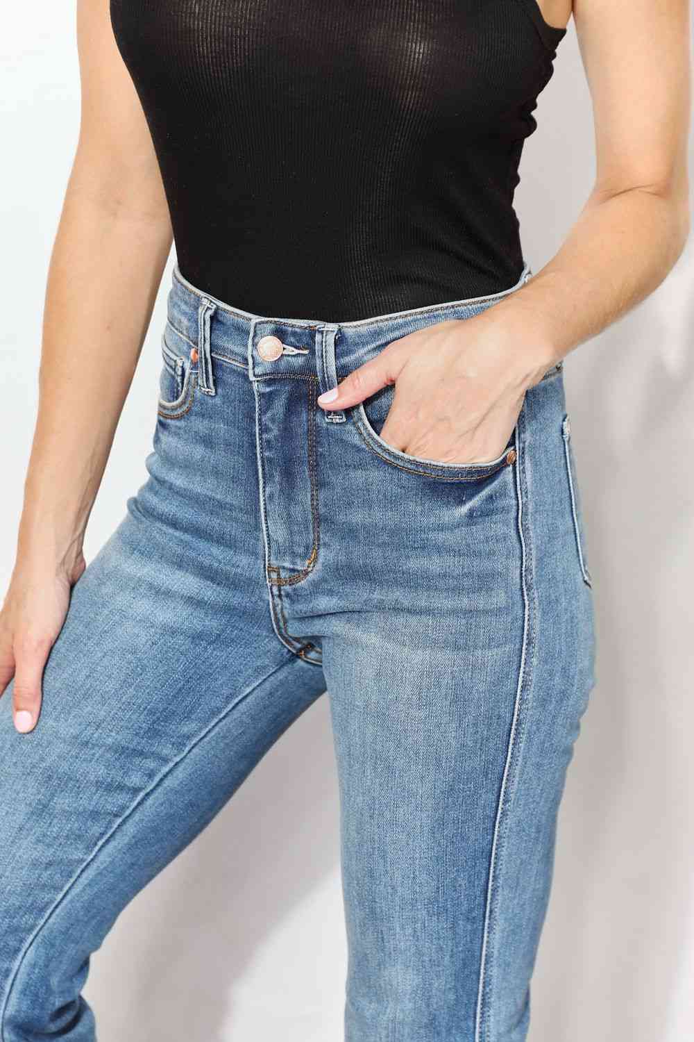 High Waist Jeans with Pockets