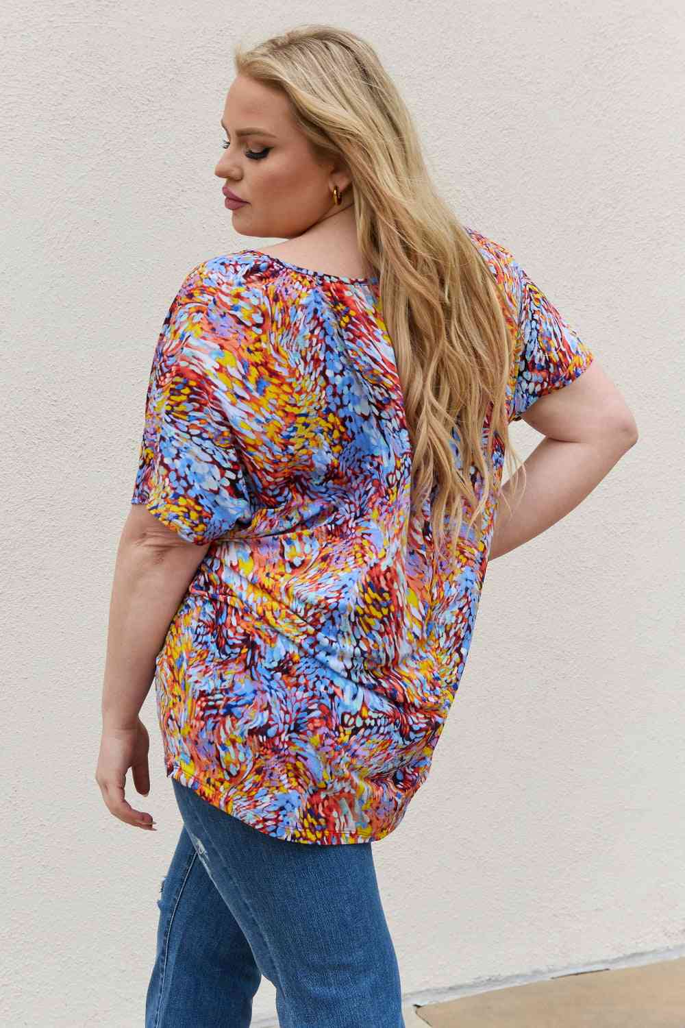 Printed Dolman Flowy Top