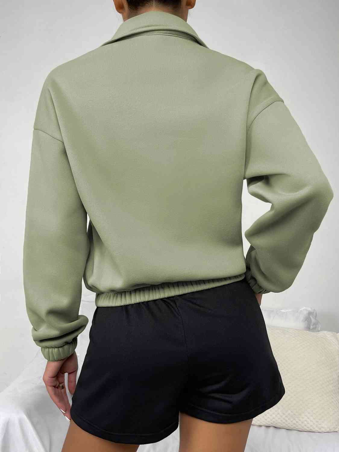 Half-Zip Dropped Shoulder Sweatshirt