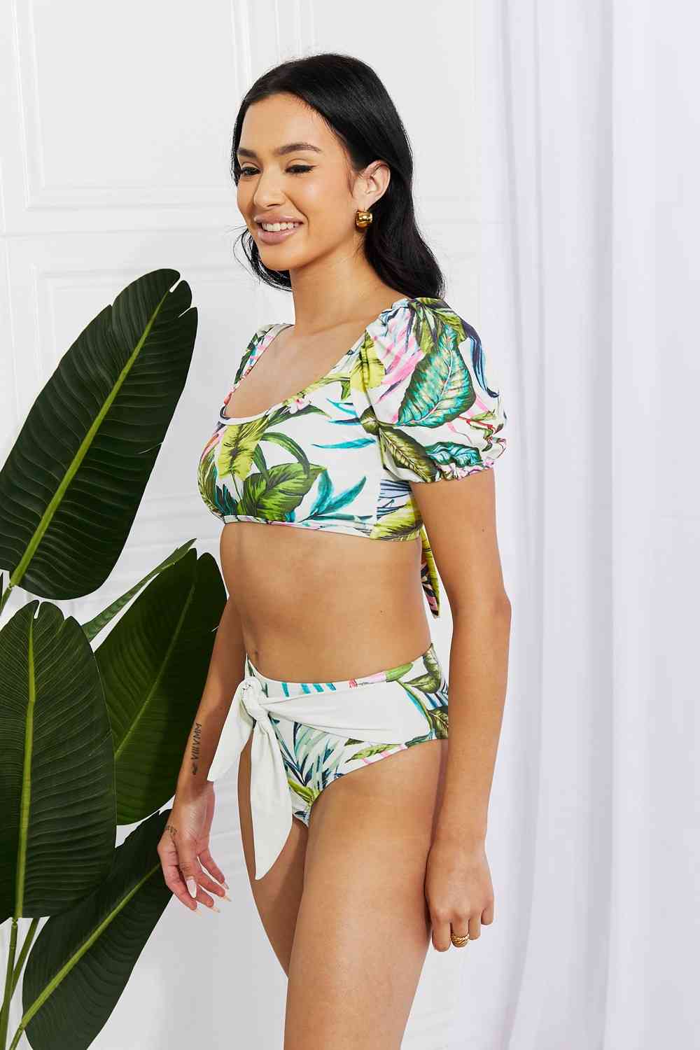 Vacay Ready Puff Sleeve Bikini in Floral