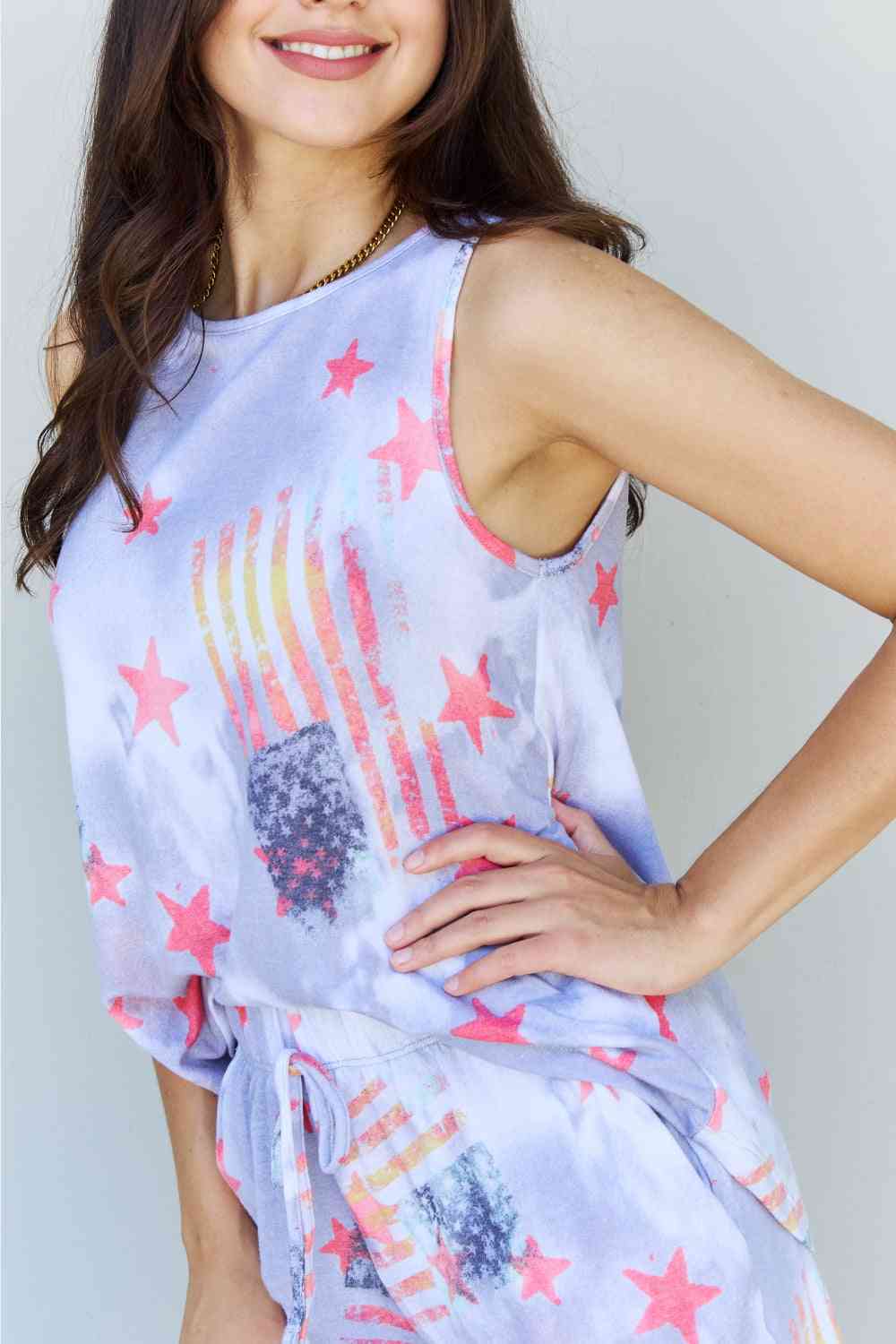 Tie-Dye Star Printed Loungewear Set