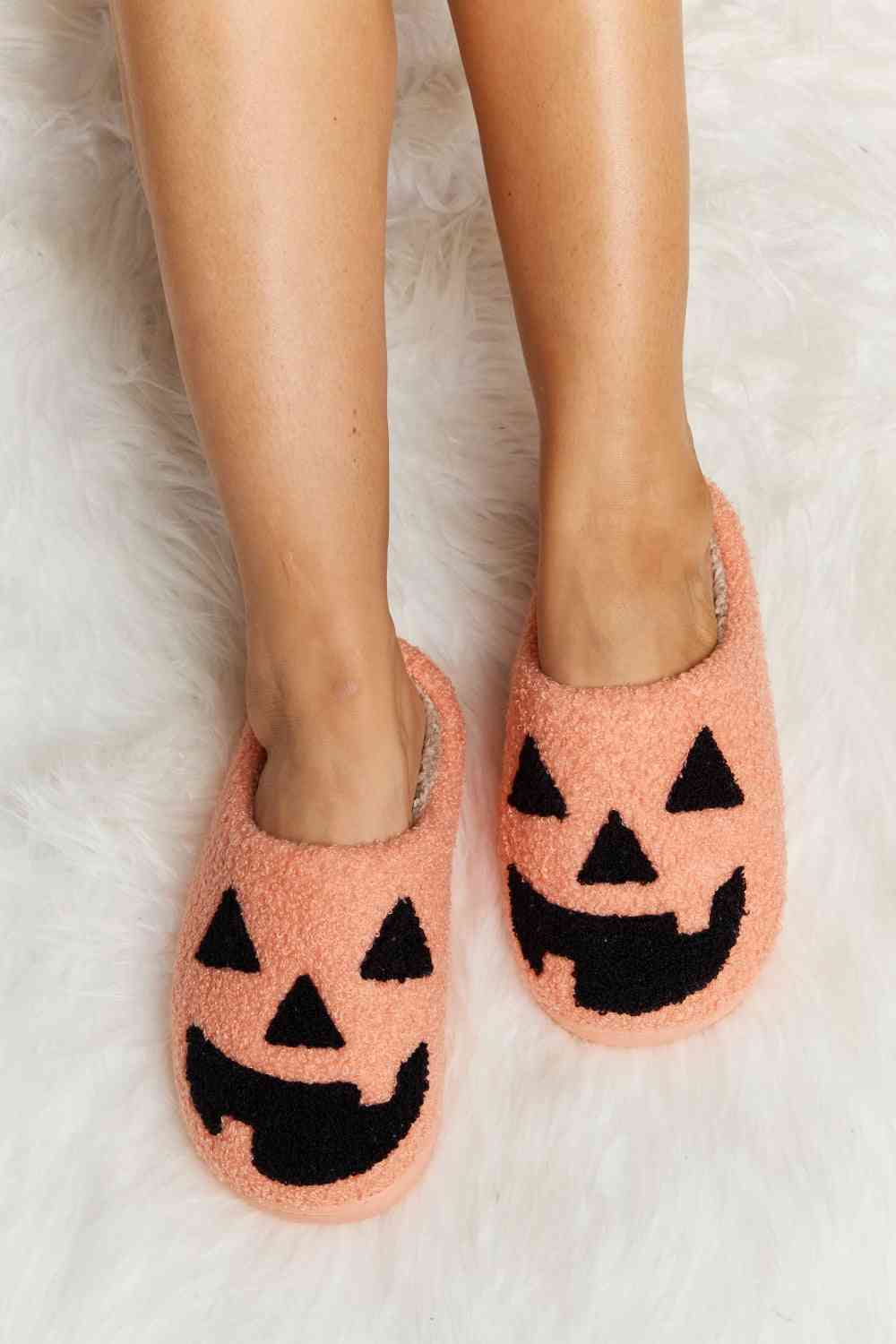 Printed Plush Slide Slippers