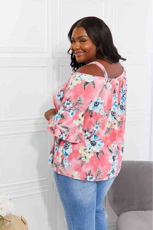 Fresh Take Floral Cold-Shoulder Top