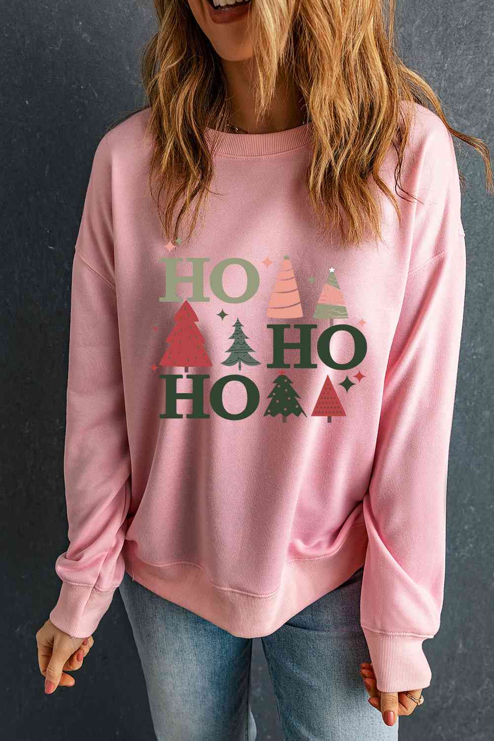 Christmas Tree Graphic Dropped Shoulder Sweatshirt