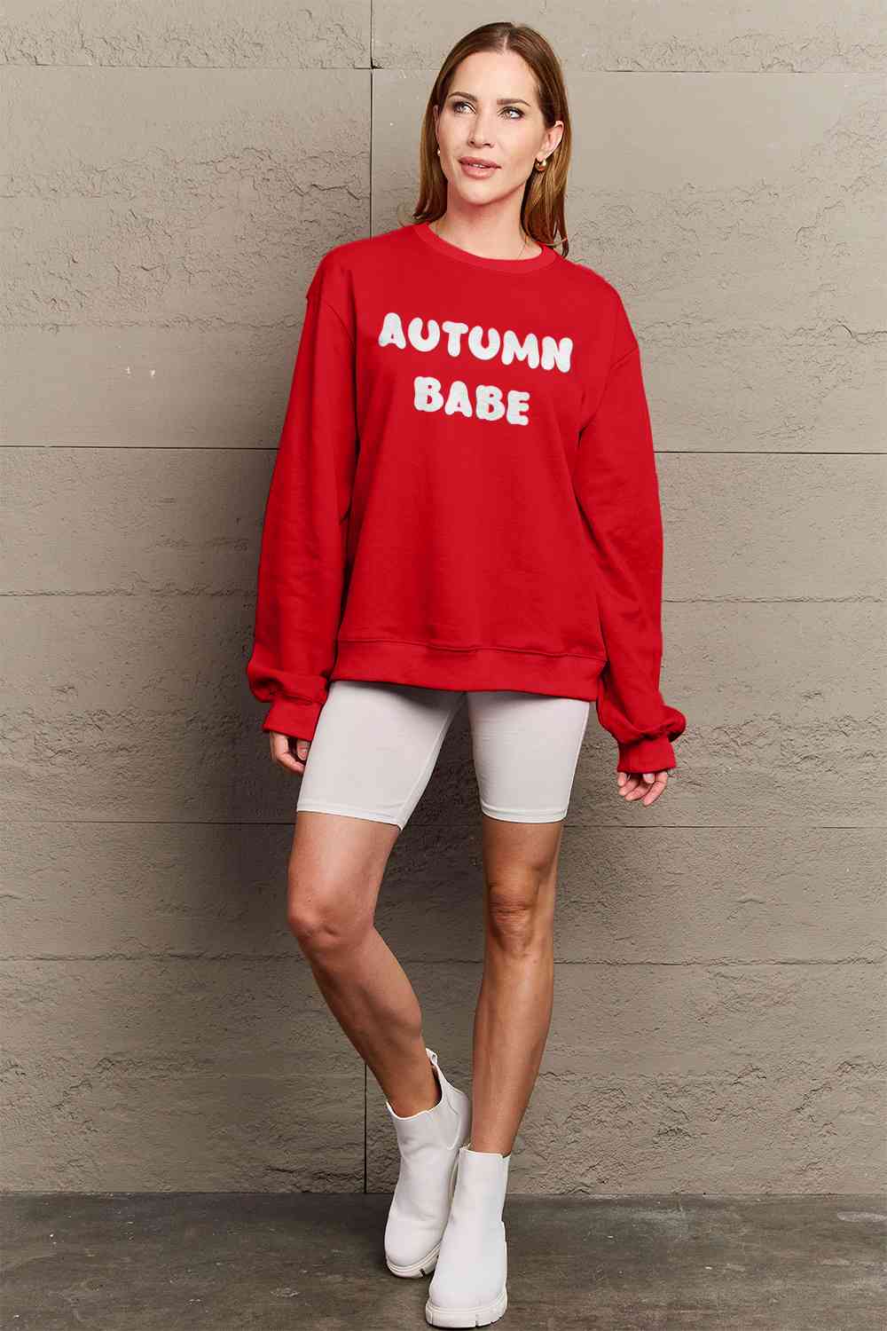 Simply Love Full Size AUTUMN BABE Graphic Sweatshirt