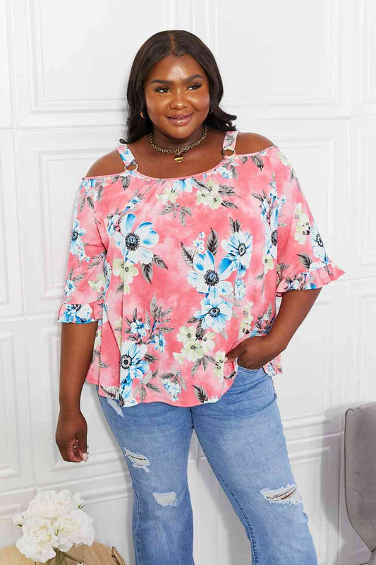 Fresh Take Floral Cold-Shoulder Top