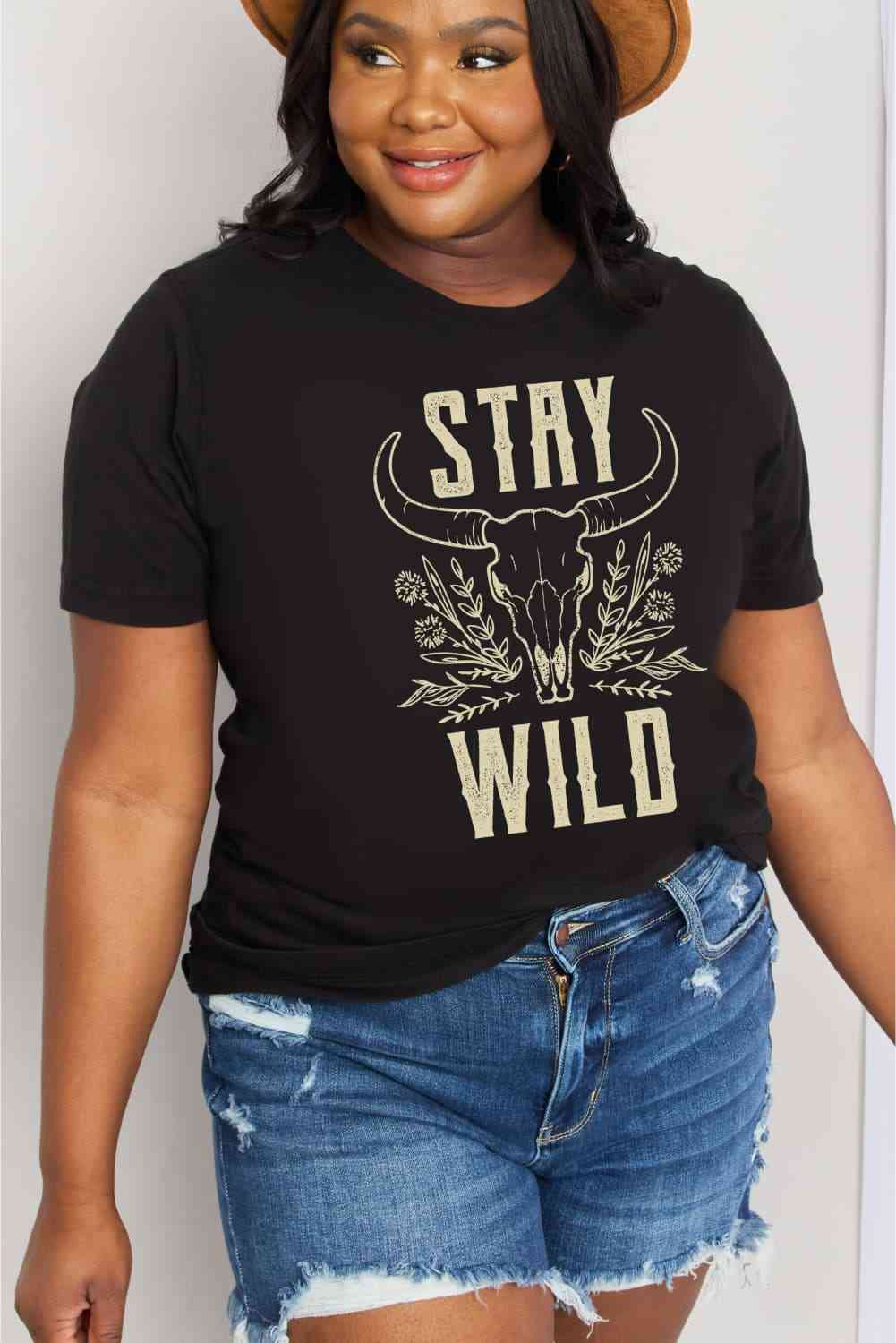 Simply Love Simply Love Full Size STAY WILD Graphic Cotton Tee