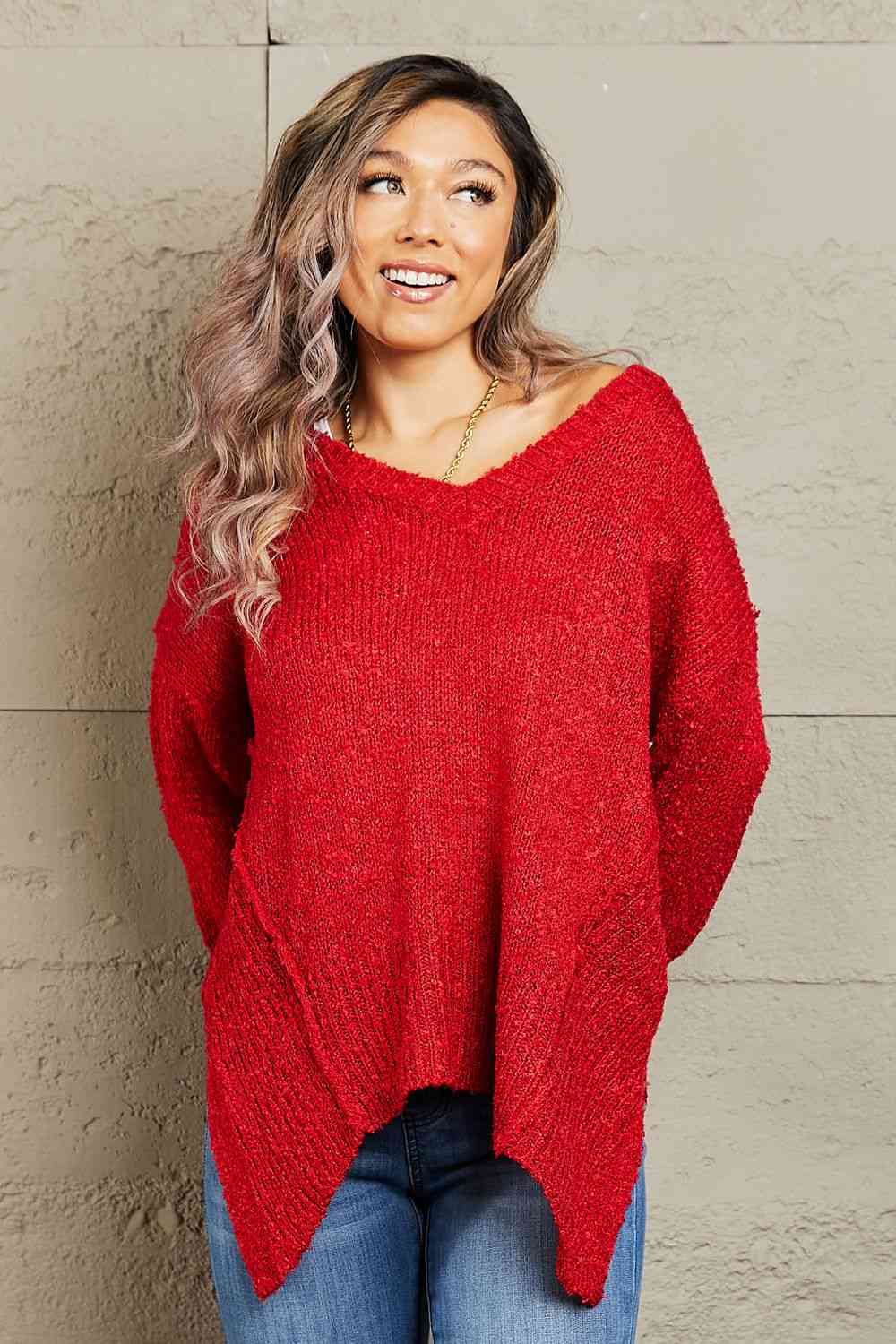 By The Fire Draped Detail Knit Sweater