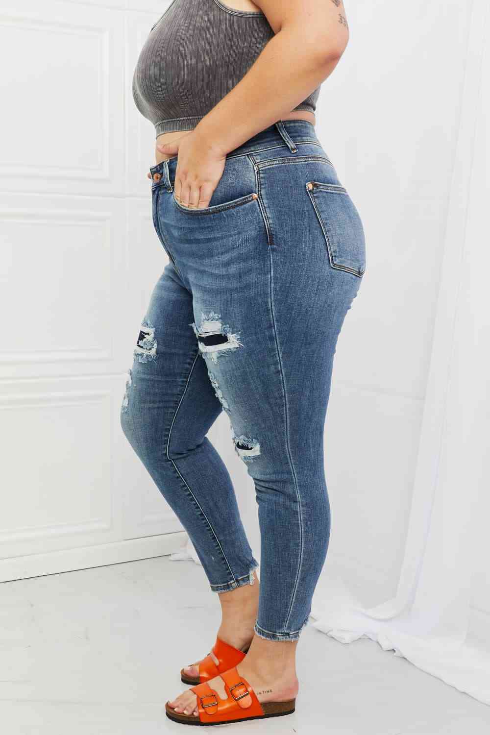 Dahlia Distressed Patch Jeans