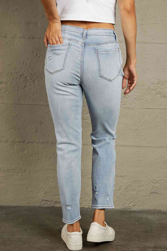 Baeful Distressed Straight Legs with Pockets