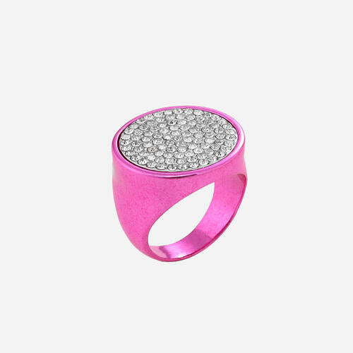 Geometric Glass Stone Alloy Ring