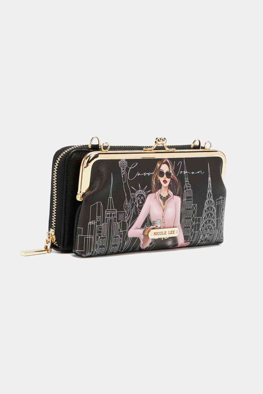 Signature Kiss Lock Crossbody Wallet