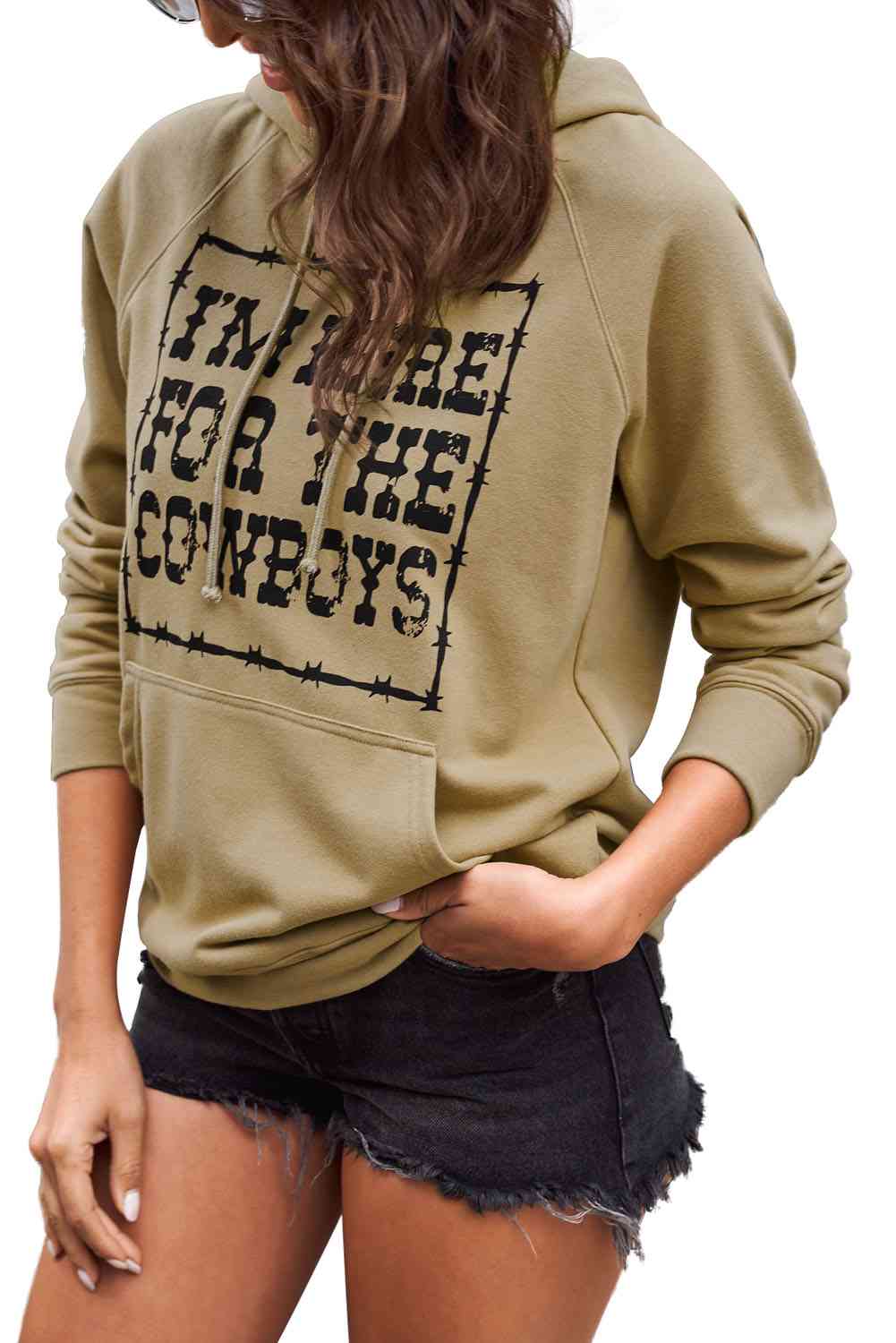 Letter Graphic Hoodie with Kangaroo Pocket