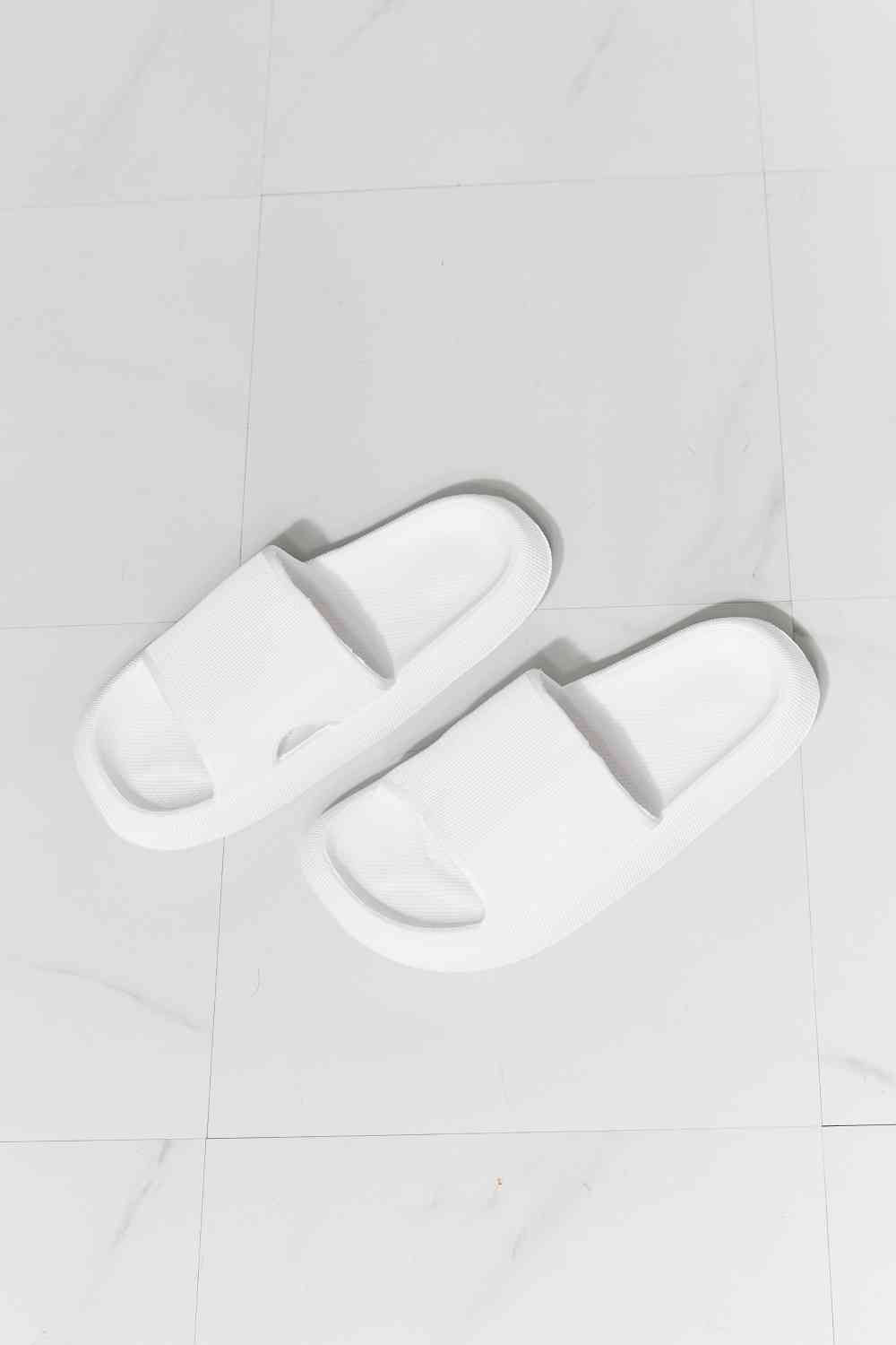 Arms Around Me Open Toe Slide in White