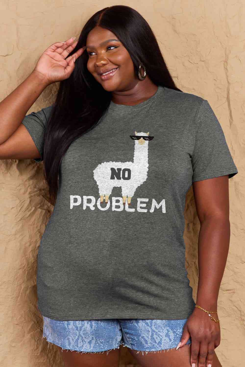 Simply Love Full Size NO PROBLEM Graphic Cotton Tee