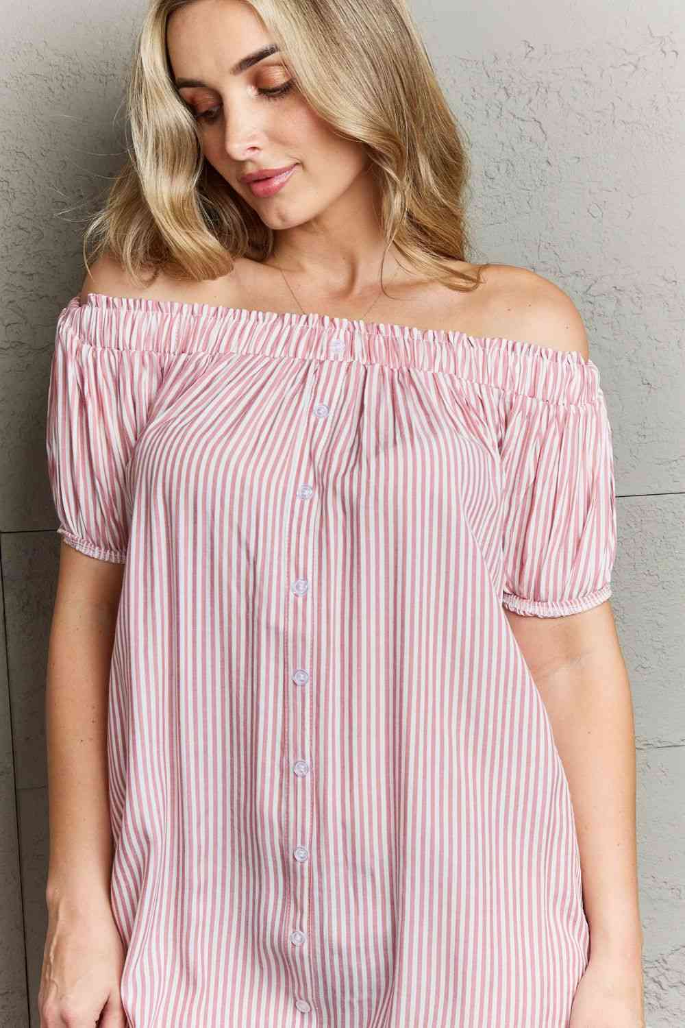 Show Compassion Off The Shoulder Mini Dress