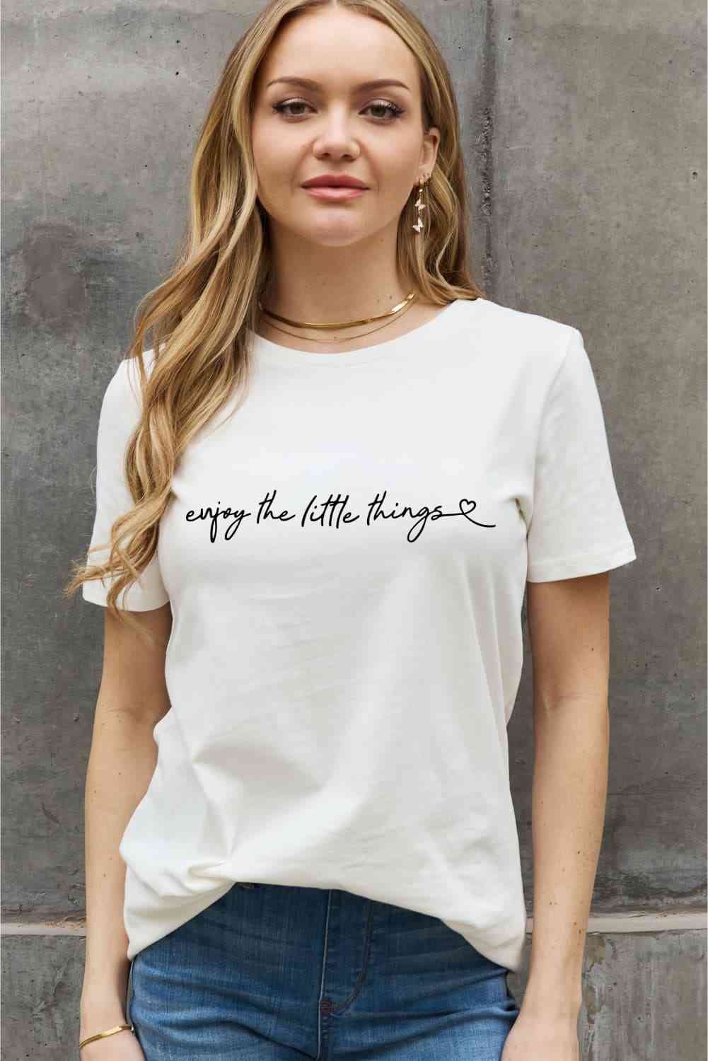 Simply Love Full Size ENJOY THE LITTLE THINGS Graphic Cotton Tee