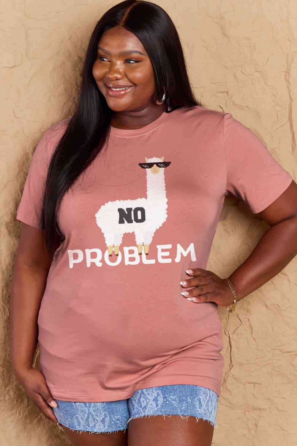 Simply Love Full Size NO PROBLEM Graphic Cotton Tee